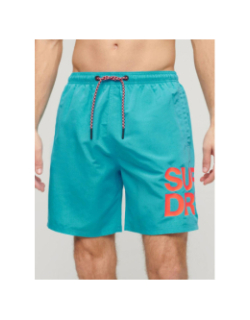 Short de bain sportswear logo bleu homme - Superdry