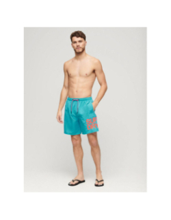 Short de bain sportswear logo bleu homme - Superdry