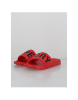 Claquettes de piscine core graphic rouge homme - Superdry