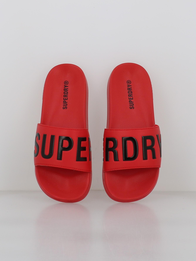 Claquettes de piscine core graphic rouge homme - Superdry