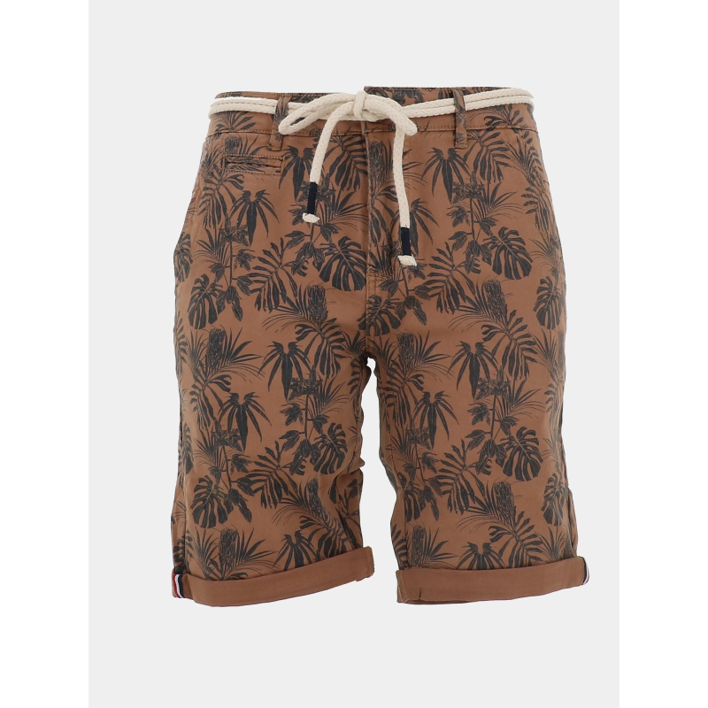 Bermuda motifs feuillage verdo camel homme - La Maison Blaggio