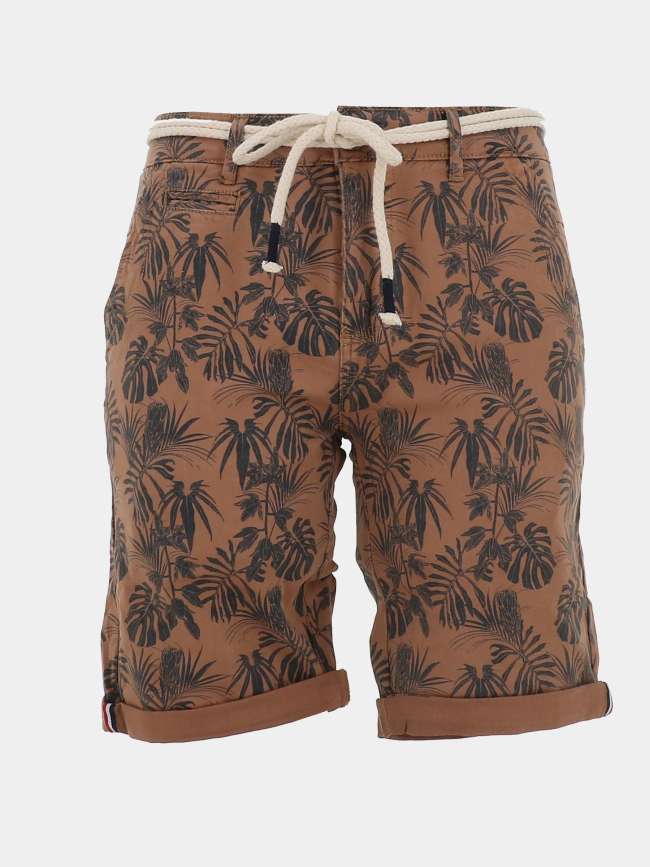 Bermuda motifs feuillage verdo camel homme - La Maison Blaggio