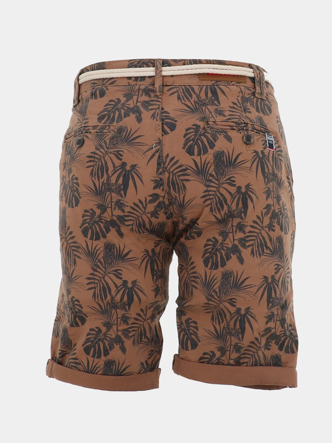 Bermuda motifs feuillage verdo camel homme - La Maison Blaggio