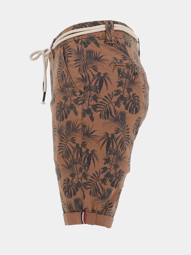 Bermuda motifs feuillage verdo camel homme - La Maison Blaggio