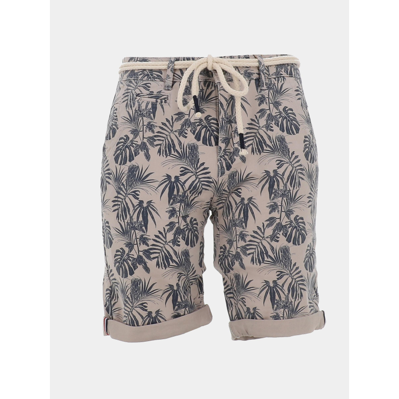 Short à motifs feuillage veredo beige homme - La Maison Blaggio