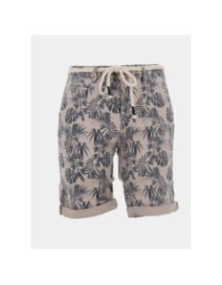 Short à motifs feuillage veredo beige homme - La Maison Blaggio