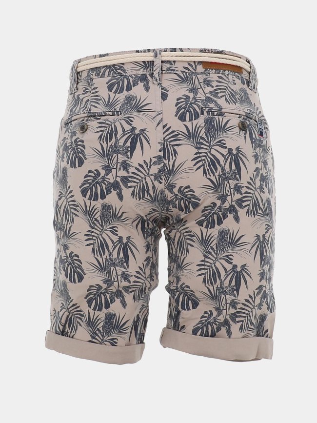 Short à motifs feuillage veredo beige homme - La Maison Blaggio