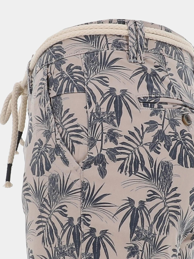 Short à motifs feuillage veredo beige homme - La Maison Blaggio