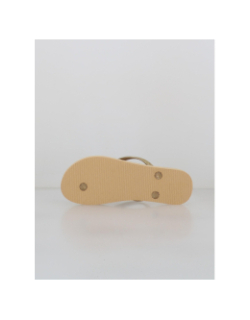 Tongs léopard pailleté oponce beige doré femme - Culture Sud