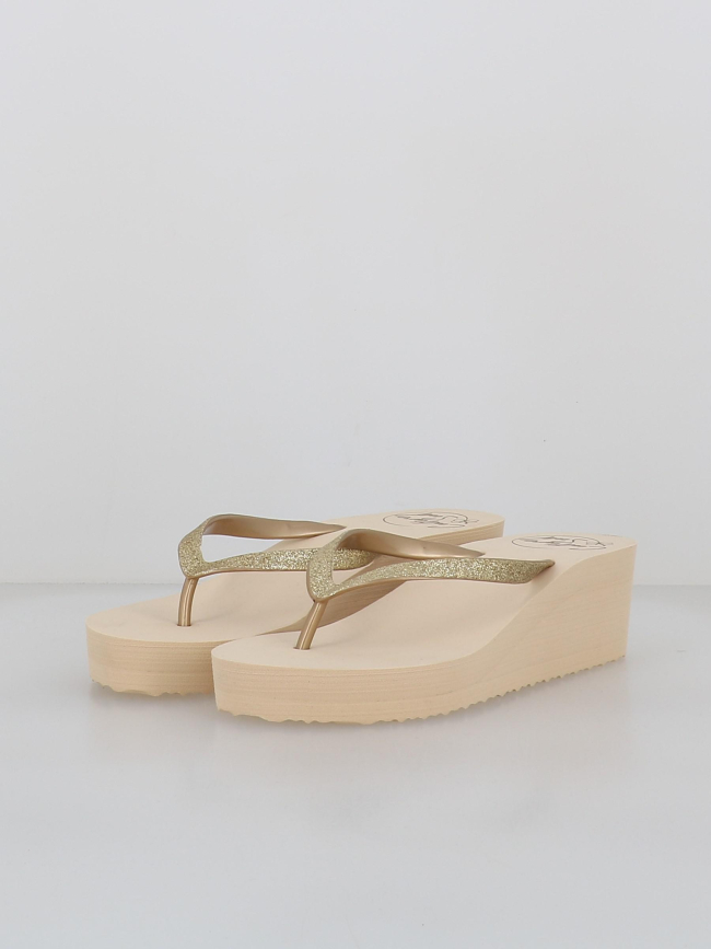 Tongs compensées exotartelette beige femme - Culture Sud