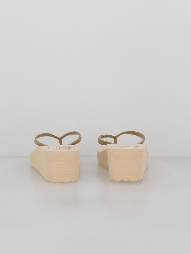 Tongs compensées exotartelette beige femme - Culture Sud