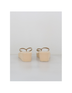 Tongs compensées exotartelette beige femme - Culture Sud