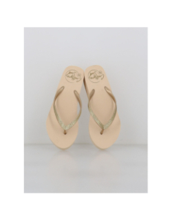Tongs compensées exotartelette beige femme - Culture Sud