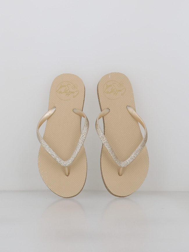 Tongs à paillettes mayala beige femme - Culture Sud