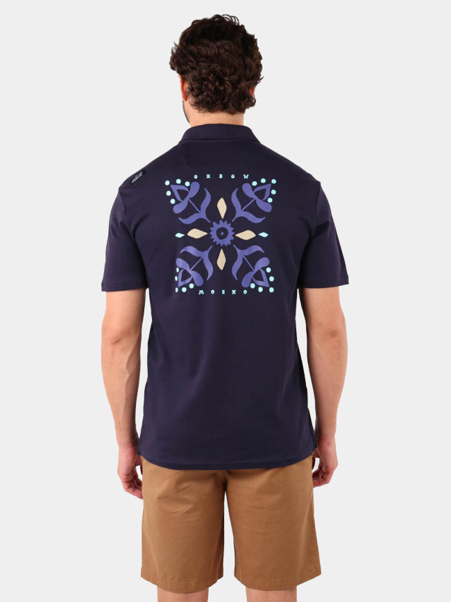 Polo imprimés dos bleu marine homme - Oxbow