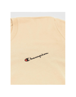 T-shirt crewneck à petit logo beige homme - Champion