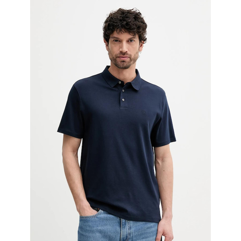 Polo uni supima chest bleu marine homme - Calvin Klein