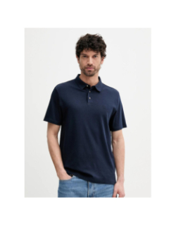 Polo uni supima chest bleu marine homme - Calvin Klein