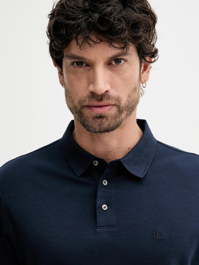 Polo uni supima chest bleu marine homme - Calvin Klein