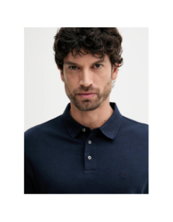Polo uni supima chest bleu marine homme - Calvin Klein