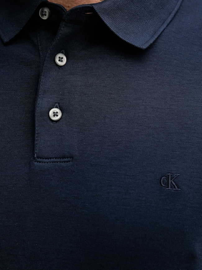 Polo uni supima chest bleu marine homme - Calvin Klein