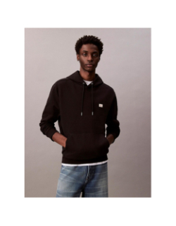 Sweat à capuche badge terry noir homme - Calvin Klein Jeans