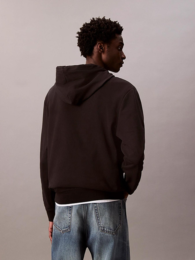 Sweat à capuche badge terry noir homme - Calvin Klein Jeans