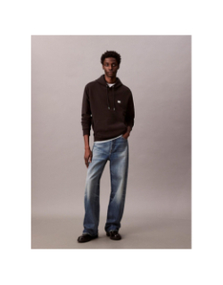 Sweat à capuche badge terry noir homme - Calvin Klein Jeans