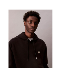 Sweat à capuche badge terry noir homme - Calvin Klein Jeans