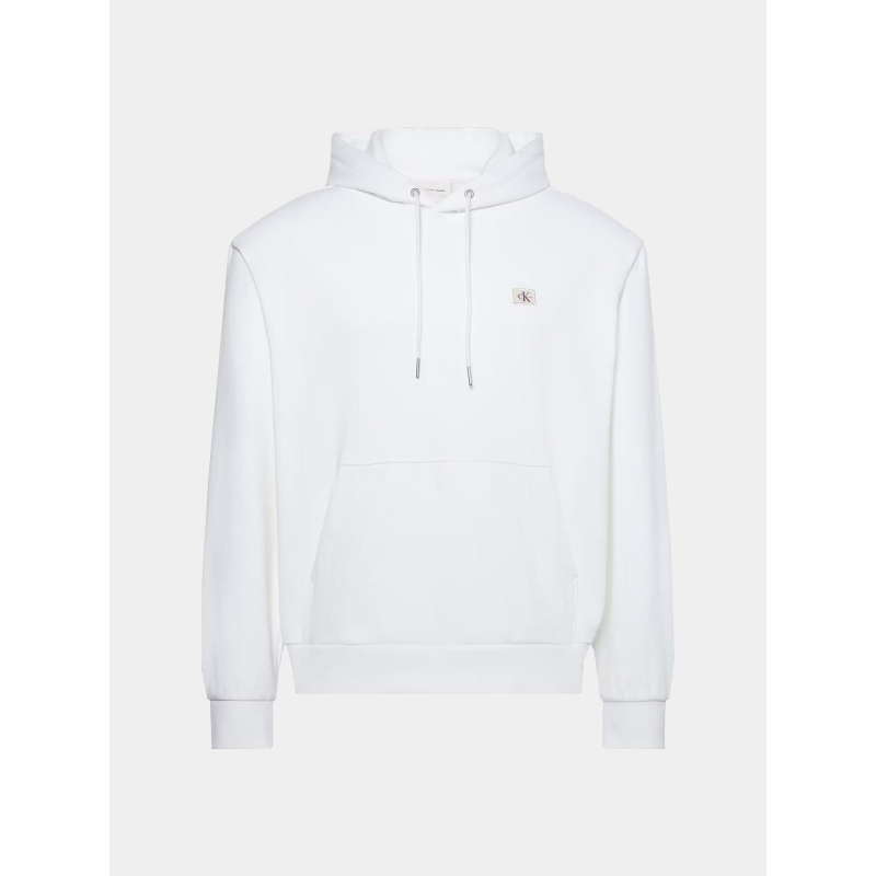 Sweat à capuche badge terry blanc homme - Calvin Klein Jeans