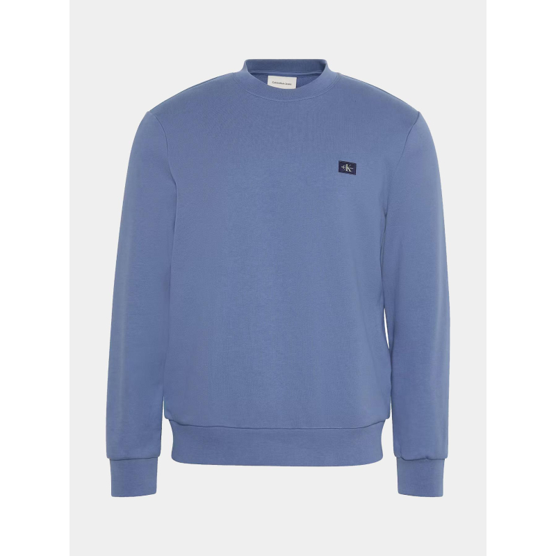 Sweat badge terry bleu homme - Calvin Klein Jeans