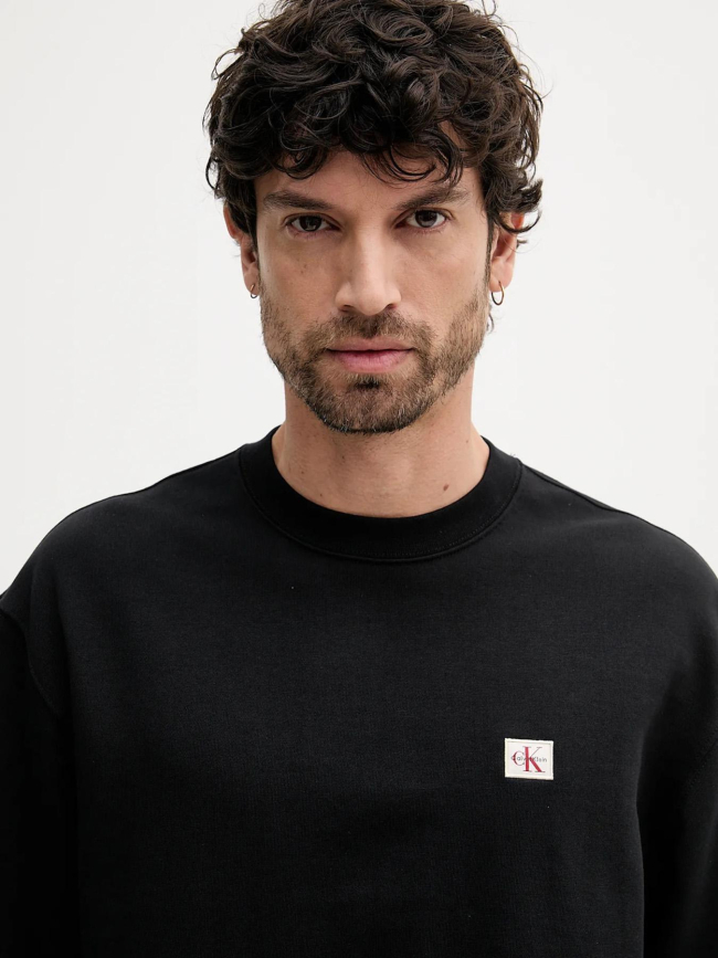 Sweat badge terry noir homme - Calvin Klein Jeans