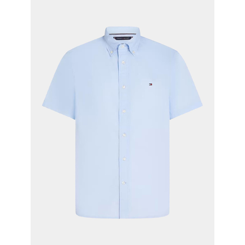 Chemise manches courtes flex poplin bleu homme - Tommy Hilfiger