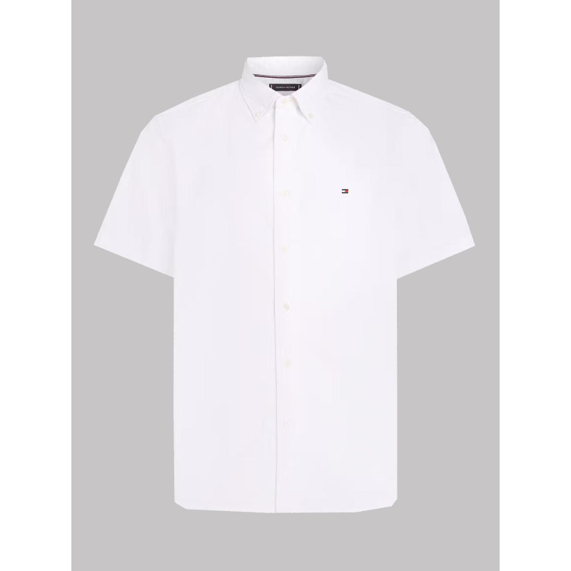 Chemise manches courtes flex poplin blanc homme - Tommy Hilfiger