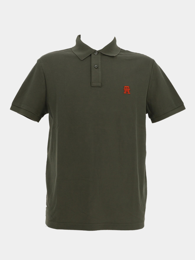 Polo regular piqué logo kaki homme - Tommy Hilfiger