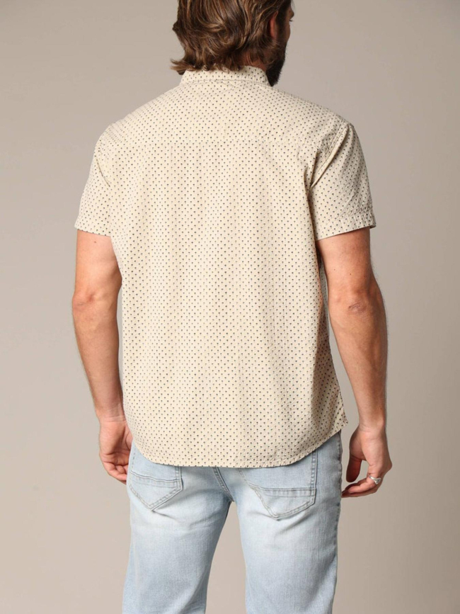 Chemise pagos imprimé palmier beige homme - Deeluxe