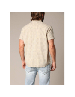 Chemise pagos imprimé palmier beige homme - Deeluxe