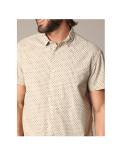 Chemise pagos imprimé palmier beige homme - Deeluxe