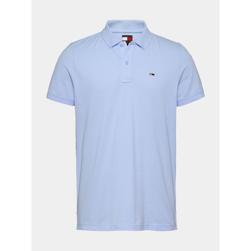 Polo slim placket bleu clair homme - Tommy Jeans