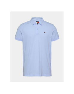 Polo slim placket bleu clair homme - Tommy Jeans