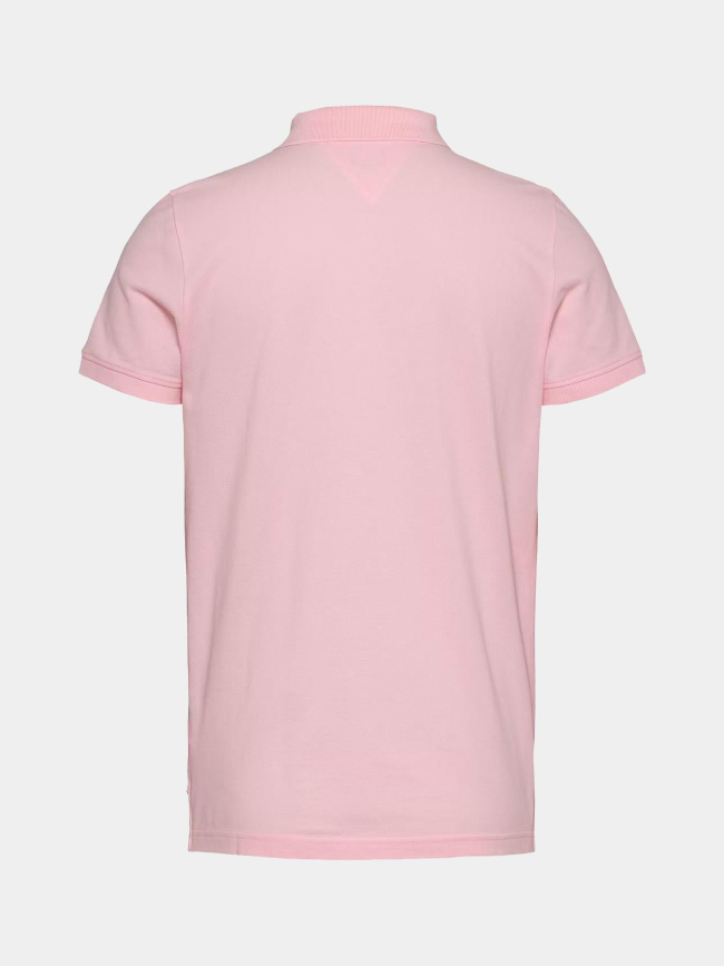 Polo slim placket rose homme - Tommy Jeans