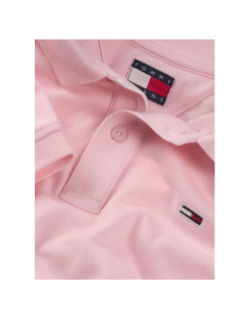 Polo slim placket rose homme - Tommy Jeans