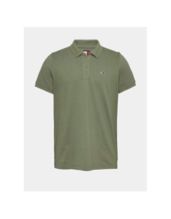 Polo slim placket vert homme - Tommy Jeans