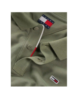 Polo slim placket vert homme - Tommy Jeans