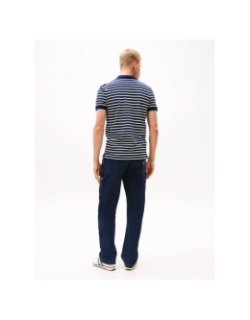 Polo rayé slim placket bleu marine homme - Tommy Jeans