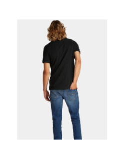 Polo slim placket noir homme - Tommy Jeans