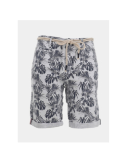 Bermuda à motif feuillage varedo blanc homme - La Maison Blaggio