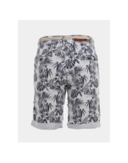 Bermuda à motif feuillage varedo blanc homme - La Maison Blaggio
