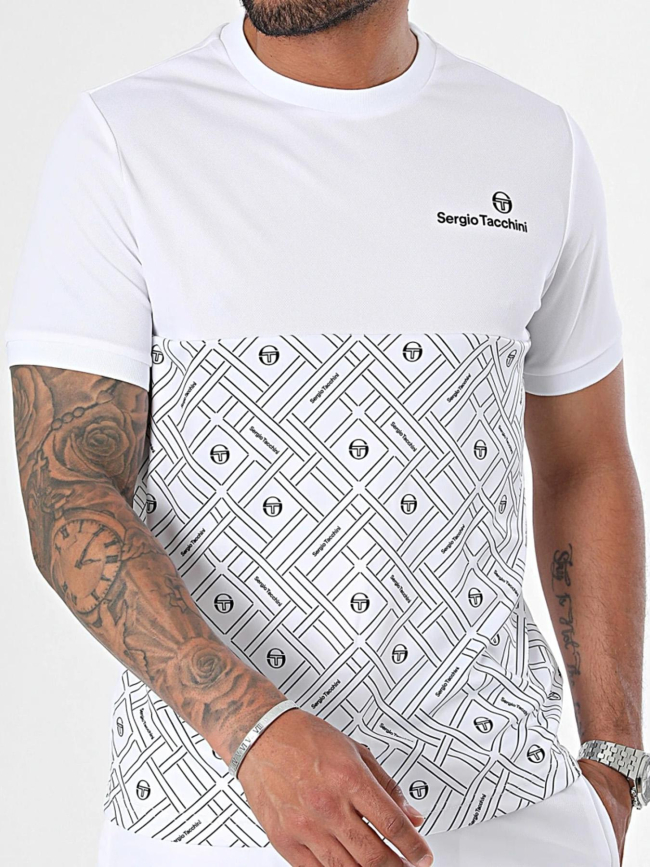 T-shirt à manches courtes labirinto blanc homme - Sergio Tacchini