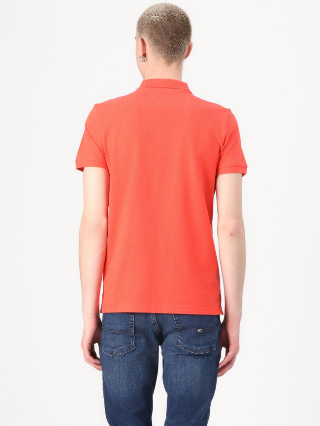 Polo slim placket orange homme - Tommy Jeans